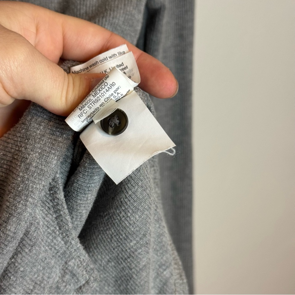 Madewell Gray Long-Sleeve Ribbed Henley Bodysuit - Picture 9 of 12